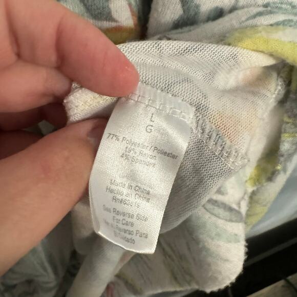 The Sweatshirt Project Tropical Floral Lace Up Back Top Size Large - Picture 4 of 6